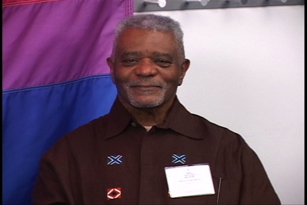Black bisexual LGBT icon ABilly S. Jones (with G. Gerald and Craig Harris) organizes first federally funded national “AIDS in the Black Community Conference” in Washington, D.C. Photo Credit: BiCities TV @ BECAUSE Conference http://blip.tv/bicities/256-abilly-s-jones-hennin-at-because-7021559